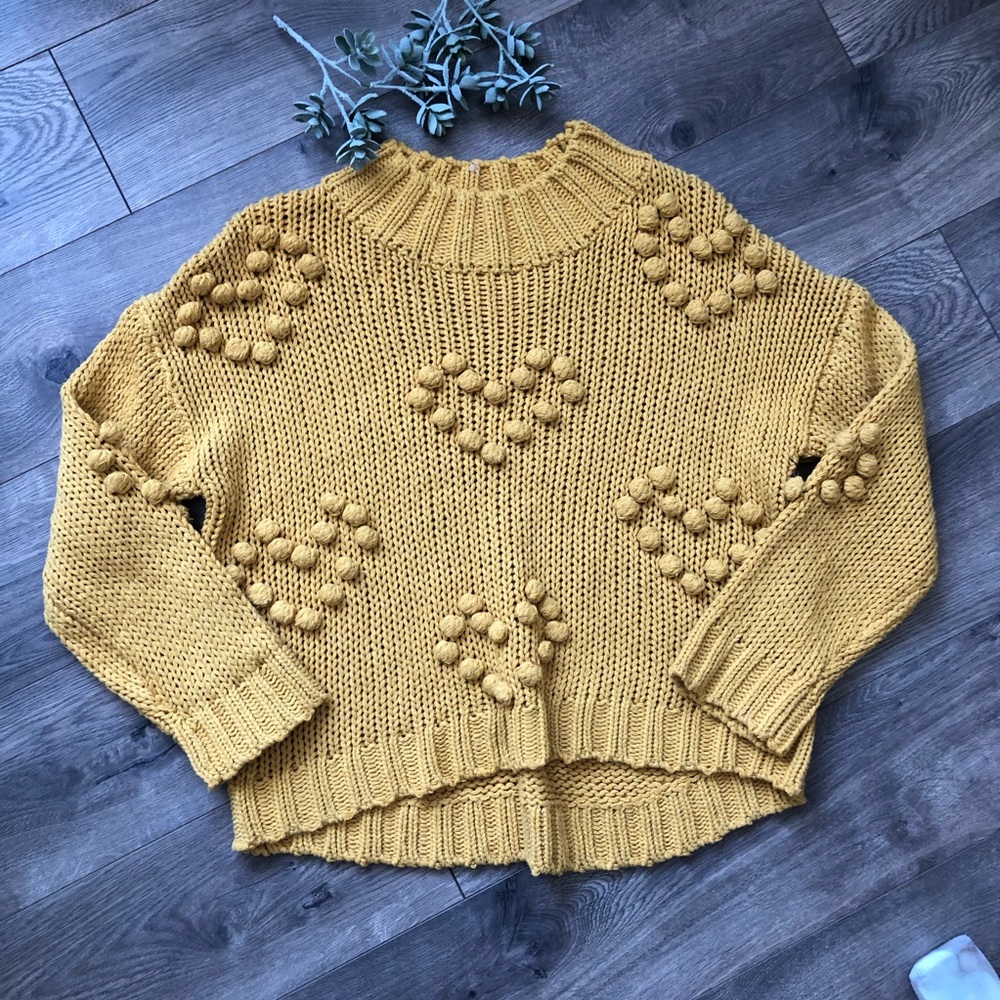 NWT Pom Pom Heart Bauble Sweater Sz XS